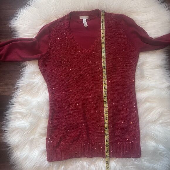 Holiday Sweater Charter Club Size XL Red Sequins Sparkles Christmas New Year's - Picture 5 of 13